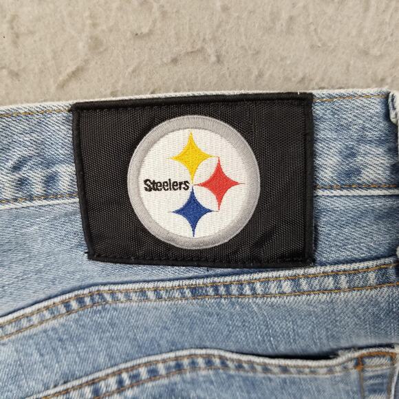 Pittsburgh Steelers Jeans Mens 32x30 Light Wash NFL Football 5 Pocket Pants - Picture 12 of 16